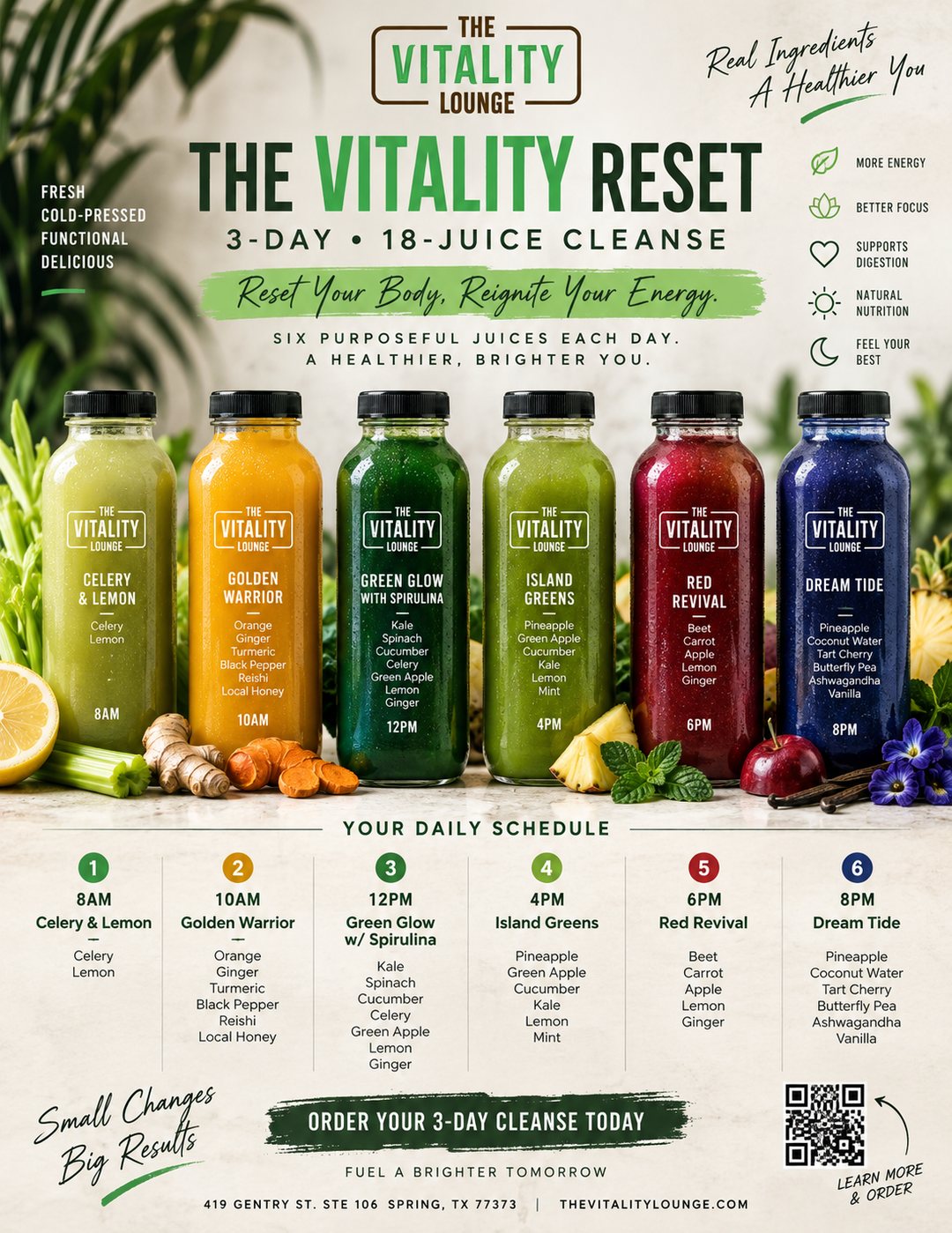 The Vitality Reset — 3-Day • 18-Juice Cleanse overview